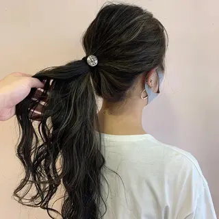 カラー ヘアアレンジ mimiiy梅田 中崎町ハイトーンのヘアスタイル