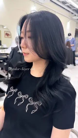 ロング カラー ヘアアレンジ レイヤーカット🤍 RINAのヘアスタイル