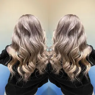 セミロング カラー ヘアアレンジ 🔥ハイトーンカラー ギャルNAOKI🔥のヘアスタイル