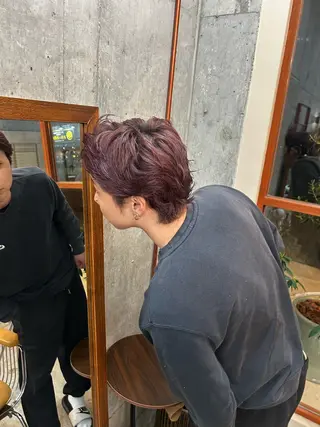 ショート カラー メンズ カット・ブリーチ/ ふわあいりのヘアスタイル