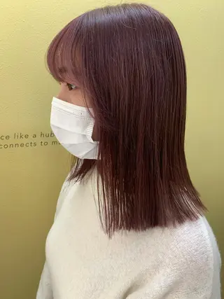 ミディアム カラー hub hair レイヤー/透明感のヘアスタイル