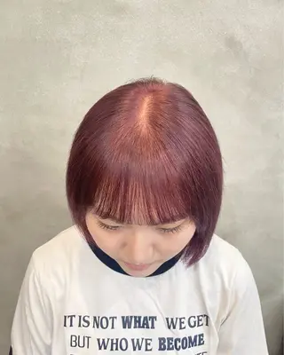 ショート 【ピンク/韓国ヘア/ ヘアセット】亜海のヘアスタイル