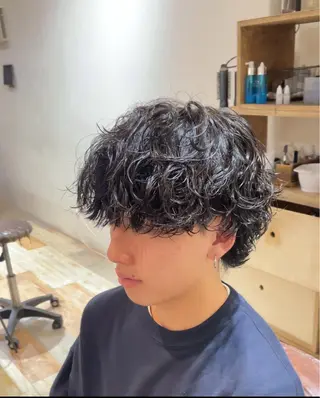 メンズ 波巻きスパイラル/ メンズパーマ/ゆうひのヘアスタイル