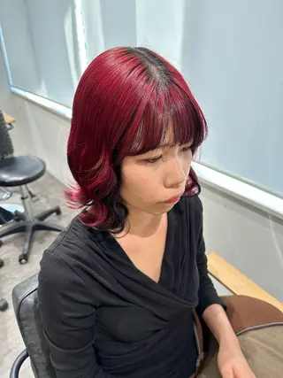 ミディアム カラー 艶髪レイヤー上田 紗也🇰🇷💗のヘアスタイル