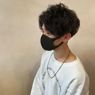 メンズ 波巻きスパイラル/ メンズパーマ/ゆうひのヘアスタイル