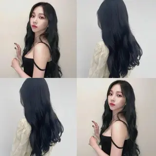 セミロング カラー 🌈透明感カラー 韓国 ミライ🇰🇷のヘアスタイル