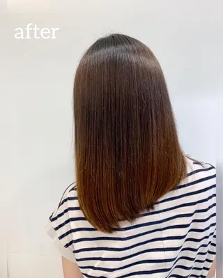 セミロング 縮毛矯正、髪質改善／ 松田 龍之介のヘアスタイル