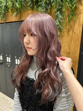 ロング カラー 似合わせ前髪／ 小顔カット🎀そうのヘアスタイル