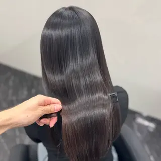 ロング カラー パーマ ブリーチなし Ⅰ 髪質改善カラーのヘアスタイル