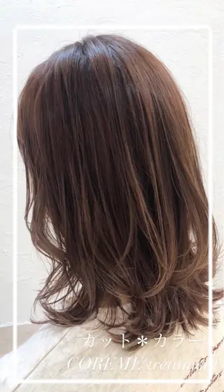 ミディアム カラー 艶質改善/縮毛矯正 ササキナツミのヘアスタイル