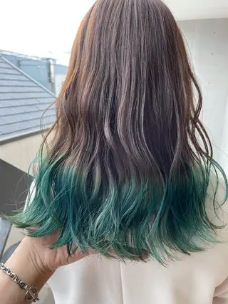 カラー 透明感ブリーチ ハイトーンウエダのヘアスタイル