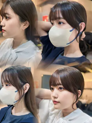 セミロング カラー 顔周りカット× 髪質改善【リョウ】のヘアスタイル