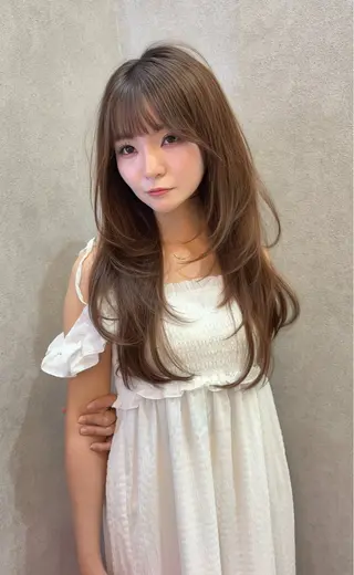 ロング カラー ダブルカラー 韓国レイヤーKYONのヘアスタイル