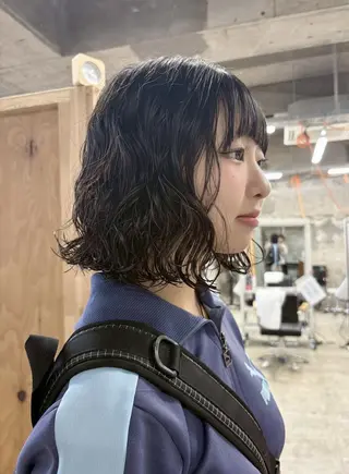 パーマ ミディアム 《ボブ・パーマ》 くりーわ🌰ゆいなのヘアスタイル