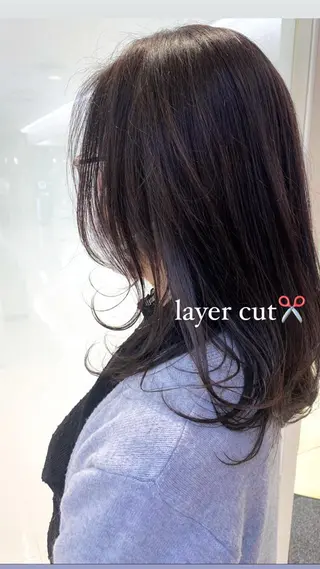 ミディアム カラー 似合わせカラー/艶 髪質改善/ヨシザキのヘアスタイル