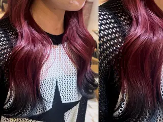 ミディアム ブリーチなしダブル カラー縮毛矯正　下野のヘアスタイル