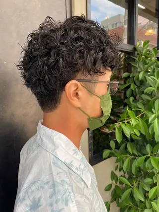 ショート パーマ メンズ 【扉gate】野崎 英幸のヘアスタイル