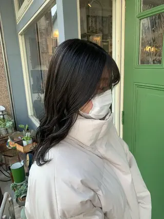 セミロング カラー 清水千優/パーマ/透 明感カラー/メンズのヘアスタイル