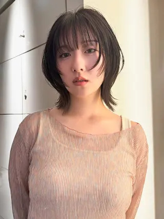 ミディアム カラー モデル募集/山田蓮/ レイヤーボブのヘアスタイル