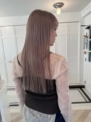 カラー ブリーチカラー🎀 韓国風/寺門美優のヘアスタイル