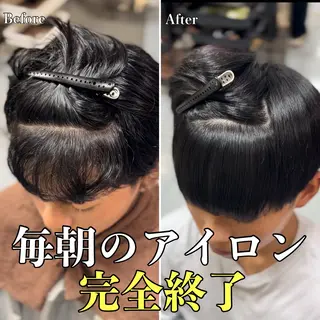 ミディアム パーマ メンズ 🔮メンズ縮毛矯正 毛流れパーマ💎竹永のヘアスタイル