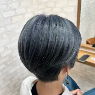 ショート カラー メンズ 髪質改善/ブラック ヘア/リンのヘアスタイル