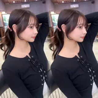 セミロング 韓国ヘア/透明感 カラー/金子 愛優のヘアスタイル