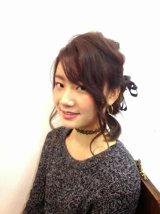 ミディアム セミロング ロング カラー パーマ ヘアアレンジ 高橋 隆一のヘアスタイル