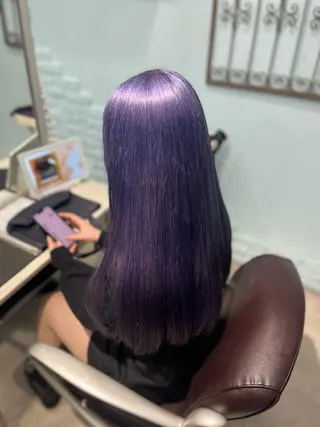 ロング カラー ヘアアレンジ 🩶【推しハイトーン 】yuzu🩶のヘアスタイル