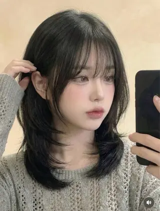 セミロング カラー 山崎/ボブ縮毛矯正 レイヤー髪質改善のヘアスタイル