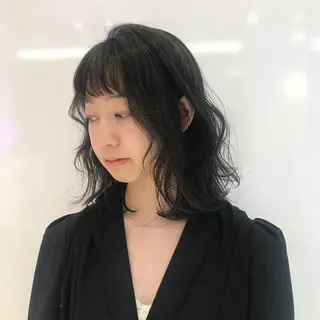 ミディアム ハッシュカット/ハイ トーン/MANAMIのヘアスタイル