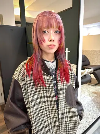 セミロング 難波/心斎橋/ボブ/ 髪質改善/ハイトーンのヘアスタイル