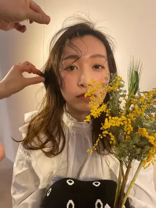 セミロング カラー ヘアアレンジ 松永 梨央のヘアスタイル