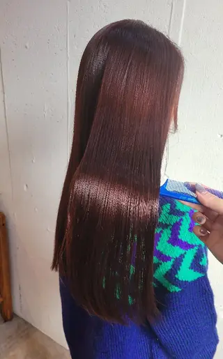 ロング Ayu🐾縮毛矯正/ ブリーチ無しカラーのヘアスタイル