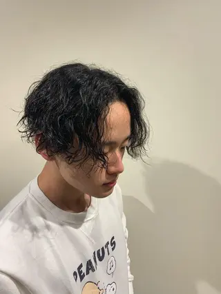 ミディアム パーマ 園田 将士のヘアスタイル