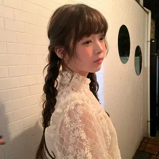 ロング カラー ヘアアレンジ レイヤー/ベージュ mikuのヘアスタイル