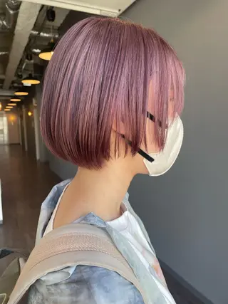 ショート カラー 艶カラー🌙縮毛矯正 /ボブ【Reina】のヘアスタイル