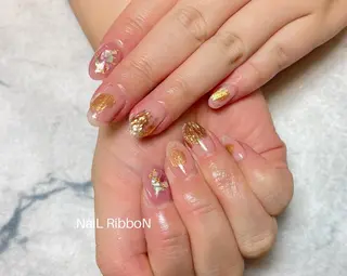 ネイル ネイルリボン 受付スタッフのネイルデザイン