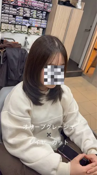 ロング レイヤーカット/ 縮毛矯正/海音のヘアスタイル