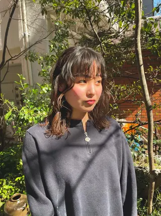 ミディアム パーマ 関 京磨のヘアスタイル