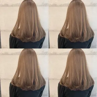 セミロング カラー 透明感/オリーブ/ グレージュ/YUKAのヘアスタイル