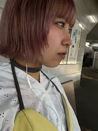 ミディアム カラー さら/暖色/メンズ/ /デザインカラーのヘアスタイル