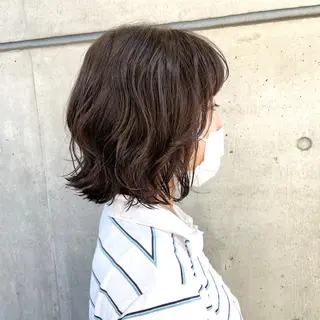 ミディアム カラー パーマ 銀座No.1髪質改善 縮毛矯正/本木のヘアスタイル