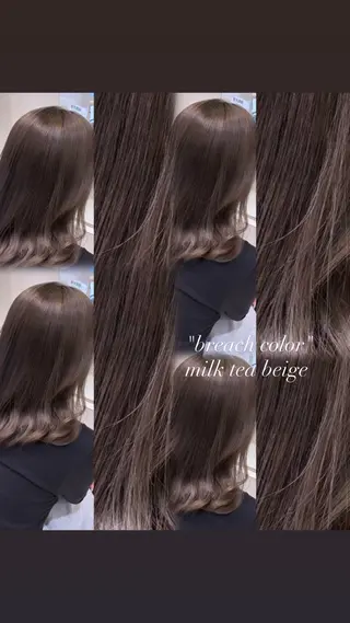 セミロング ☃️顔周りレイヤー グレージュSHUTOのヘアスタイル