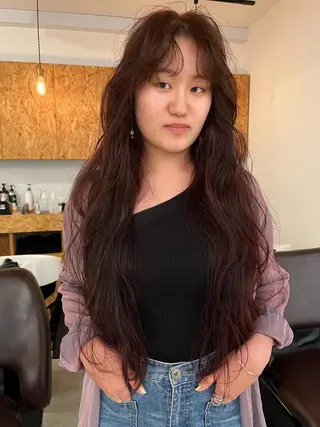 ロング カラー 暖色/パーマ 🌼クニトウメイのヘアスタイル