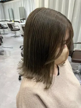 ミディアム カラー 酸性縮毛矯正 Coreすずのヘアスタイル