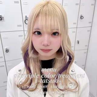 セミロング 🫧ハイトーン特化 🐺矢島タツキ🐺のヘアスタイル