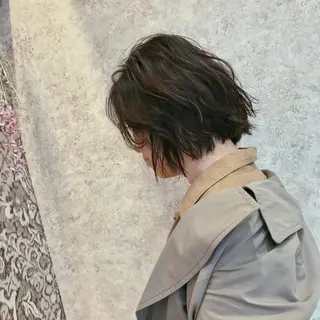 ミディアム カラー HARUNA🤍 大人ショートヘアのヘアスタイル