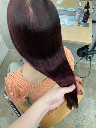 ミディアム カラー ダメージレスカラー 縮毛MISAKI🦋のヘアスタイル