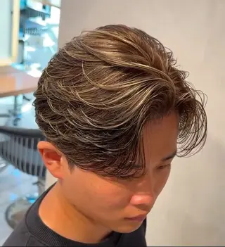 カラー メンズ 白髪ぼかし/白髪 メッシュ/ゆうとのヘアスタイル